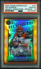 2020 PANINI JOE BURROW AUTO RC CHRONICLES LEGACY SIGNATURE ORANGE /35 PSA 10
