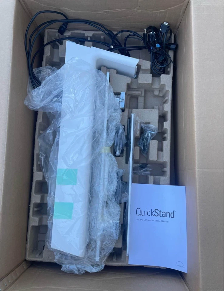 Humanscale Quickstand Eco Dual Monitor White with Gray Trim - Image 4 of 4