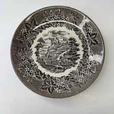 Mode English Ironstone Tableware Castles Brown Saucer Plate 5.5" Limited England