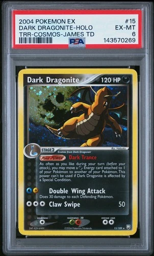 2004 POKEMON EX TEAM ROCKET RETURNS #15 DARK DRAGONITE-HOLO PSA 6