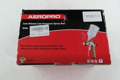 Aeropro R500 LVLP Spray Gun 1.3mm Air Paint Sprayer Black Cup Tool Set