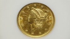 1851 $1 Gold Unc Details Net EF 40