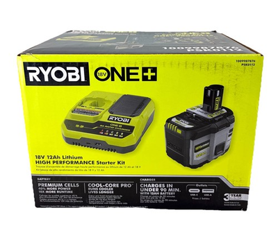 #ad Ryobi ONE 18V HIGH PERFORMANCE 12 Ah Battery Starter Kit W Charger PSK0112 $189.95