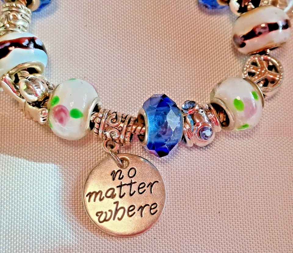 2 - Armband versilbert Pandora Stil Länge 19cm, 13 verschiedene Anhänger - Bild 3 von 4