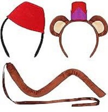3 PCS - Kids Monkey Ears/Hat Long Tail Costume Set - Cosplay Party Kit