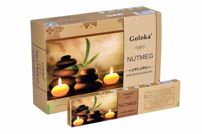 Goloka Aromatherapy Nutmeg (Muskat) Räucherstäbchen - Würzige Wärme für Ent