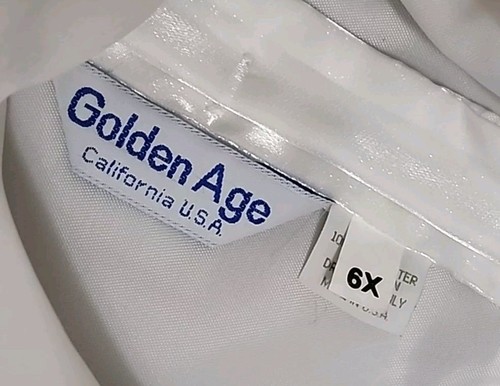Golden Age California Mädchen Spitzenkleid Festzug Rüschen weiß Größe 6x Vintage 80er - Bild 7 von 13