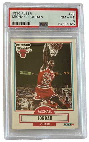 1990 Fleer #26 Michael Jordan Chicago Bulls Basketball Card PSA 8 MINT (B238)