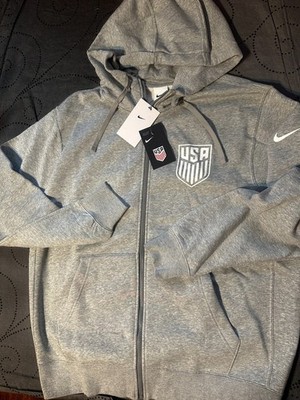 NIKE USA SOCCER NATIONAL TEAM HEATHER GRAY JACKET HOODIE SIZE L MEN NWT $80.00