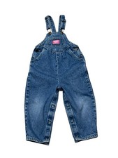 Vintage Girl OshKosh Vestbak Blue Denim Jean Overalls Size 3T USA