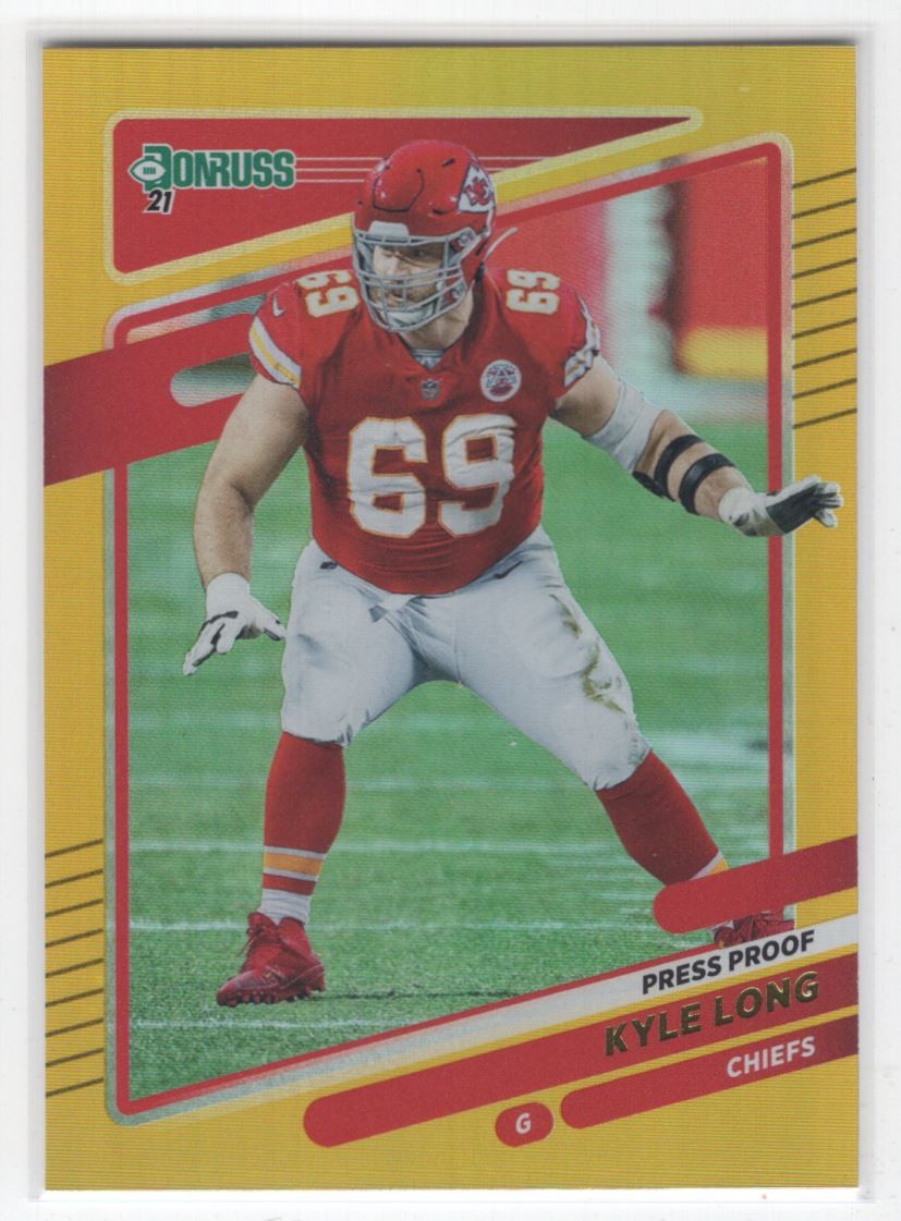 #123 2021 Donruss GOLD Press Proof Kyle Long Kansas City Chiefs