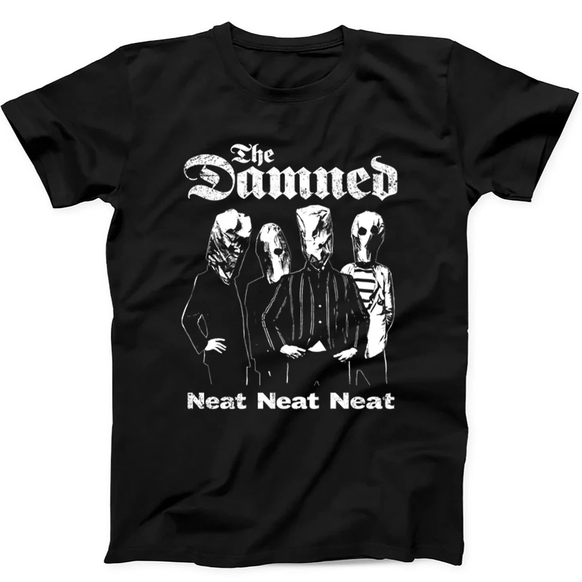 T-shirt Noir Coton The Damned Band - Tailles S à 5XL - Neuf Avec étiquettes - Personnalisable