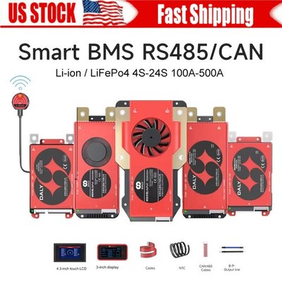 DALY BMS 4S 12V/8S 24V/16S 48V 100A-250A LiFePo4 Smart BMS+Bluetooth Module lot