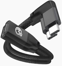Right Angle USB C Extension Cable 0.6FT 2Pack, USB-C 3.2 Male to Female