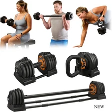 Lifepro Adjustable Dumbbells Set - 43lb Single 3IN1, NEW