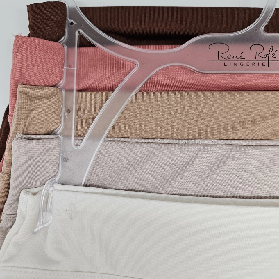 RENE ROFE 5Pk Women M Plus 1X No Muffin Top Micro Brief Panties Brown Pink Beige - Image 4 of 4