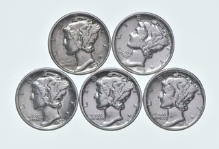 High Grade Lot 1939 1939 1937 1936 1938 Mercury Dime Collection 820