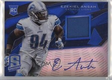 2013 Spectra Rookie Blue Signature Materials 41/49 Ezekiel Ansah #140 Auto 16yo