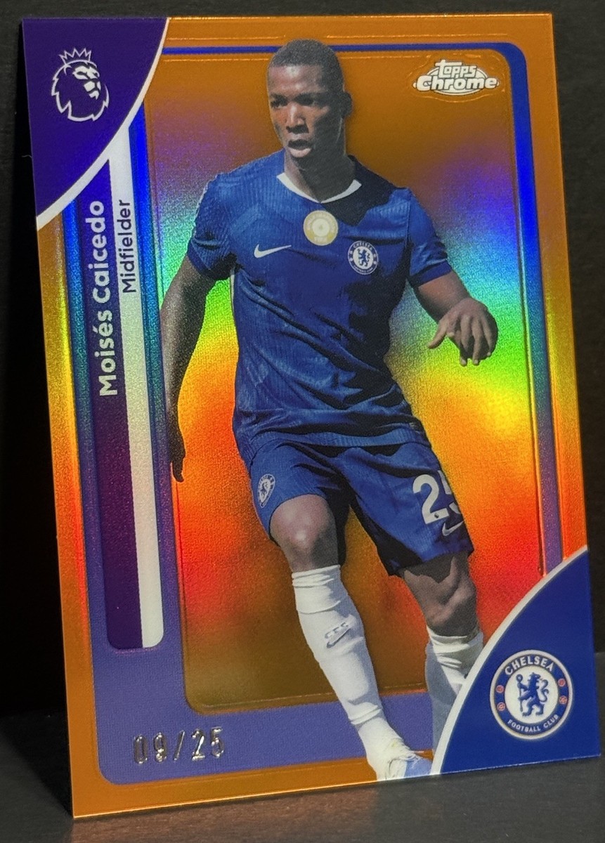 激レア！非売品 サッカー　 CHELSEA FOOTBALL CLUB 手帳 2026 Topps Chrome Premier League EPL Chelsea Moises Caicedo Orange