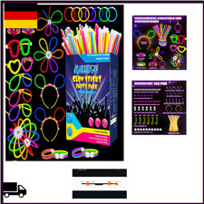 Leuchtstäbe Party Set 200 Stück Neon Knicklichter