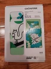 Set piumone verde culla Ikea Gronfink Anna Lagerstrom Dsgn lenzuolo aderente federa