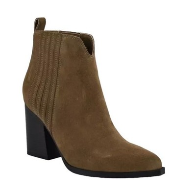 Marc Fisher Maree Brown Suede Block Heel Bootie Size 9 NWT $169 MSRP