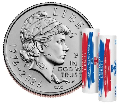Semiquincentennial Dime 2026 Emerging Liberty 2-Roll Set (P, D) 26SDR - PRESALE✅
