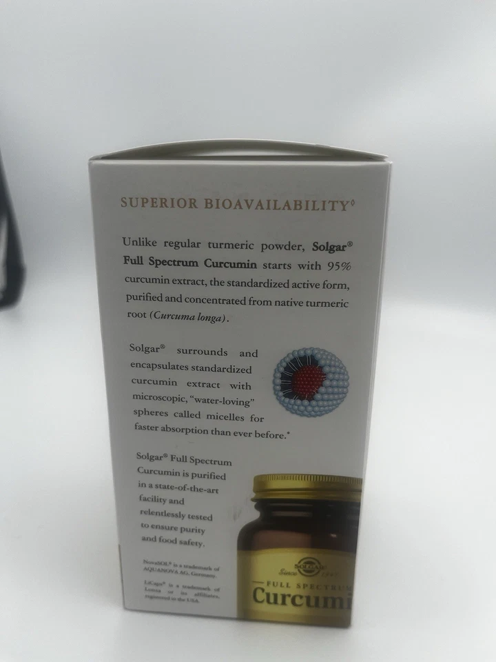 Curcumina Full Spectrum 90 cápsulas gelatinosas da Solgar EXP 1/26 - Imagem 2 de 4