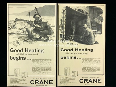 1955 MCM Crane Modern Heating Cooling Systems Equipment Print Advertising 656A