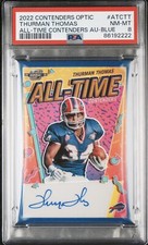 2022 Contenders PSA 8 Thurman Thomas 01/30 All-Time Contenders Auto Blue