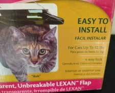 Ideal Pet Products Cat Door W/Flap Small Pet 6 1/4" White Ships From USA