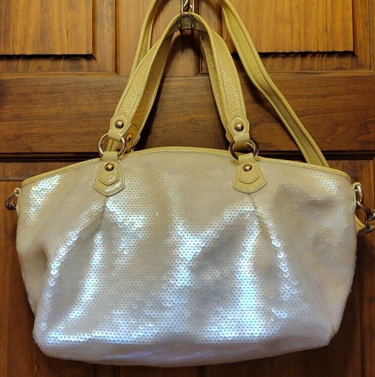 Coach Poppy Sequin Signature Rocker Convertible Satchel Bag Coach Poppy Sequin Signature Rocker Convertible Satchel Bag