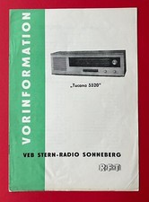 DDR RFT Vorinformation VEB Stern Radio Sonneberg 1967 Radio Tucana 5520 ( F24048