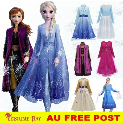 Girls Princess Frozen Elsa & Anna Dress Costume – Birthday Party Tutu Dress (Blue), FREE SHIPPING