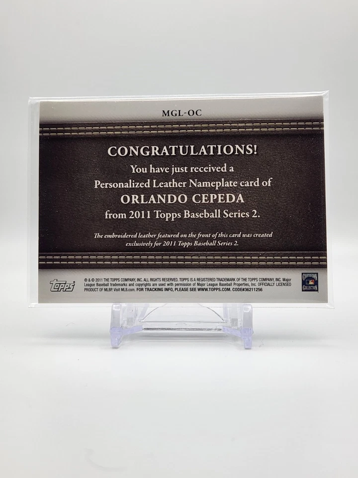 2011 Topps Series 2 Leather Nameplate #MGL-OC Orlando Cepeda #/99 Giants - Image 2 of 2