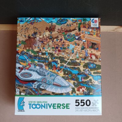 Ceaco Steve Skelton Tooniverse Building the Pyramids 550 Piece Puzzle 2013 New