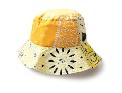 KAPITAL bandana patchwork bucket hat long brim type online