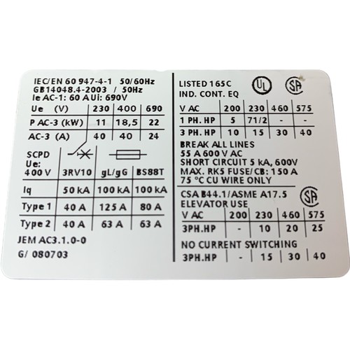 Siemens 3RT1035-1BA40 Protection Contacteur - Photo 4 sur 10
