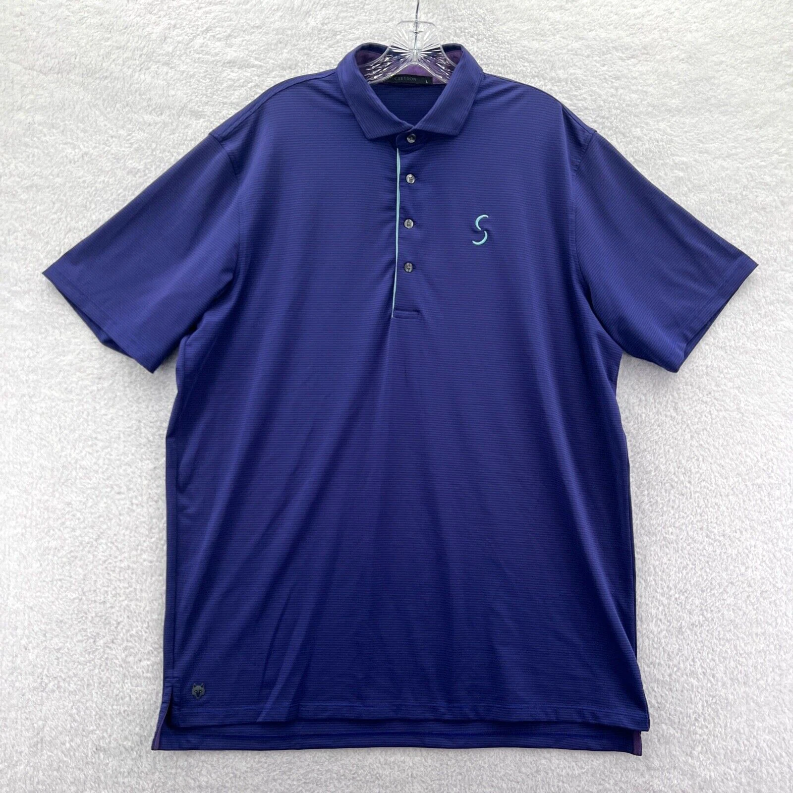 Greyson Polo Shirt Mens Large Purple Striped Athletic Top Collared Golf A30