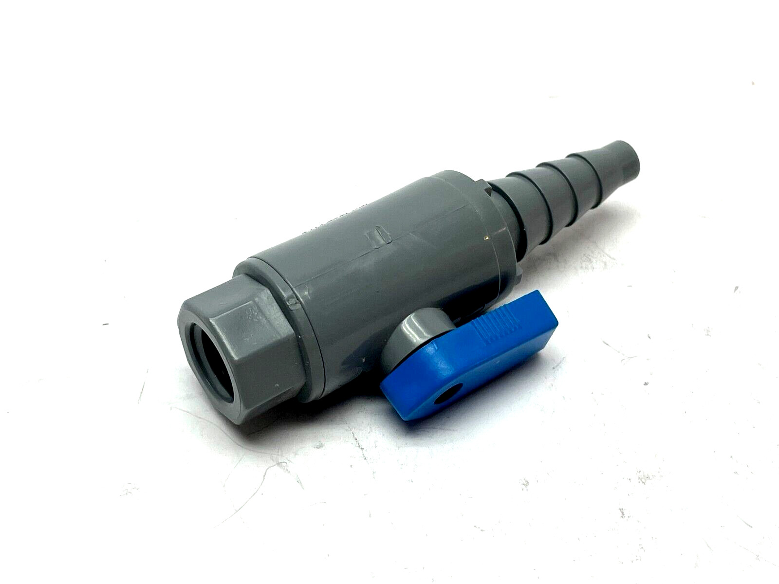 SMC PVC 638-TB4F-F Ball Valve 1/4" FPT x 3/8" to 5/8" Barb