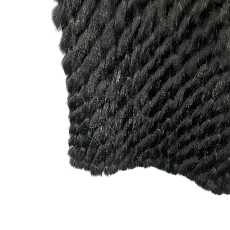 Linda Richards Luxury 100% Rabbit Fur Vest Black Womens Large AS IS - Image 4 of 4