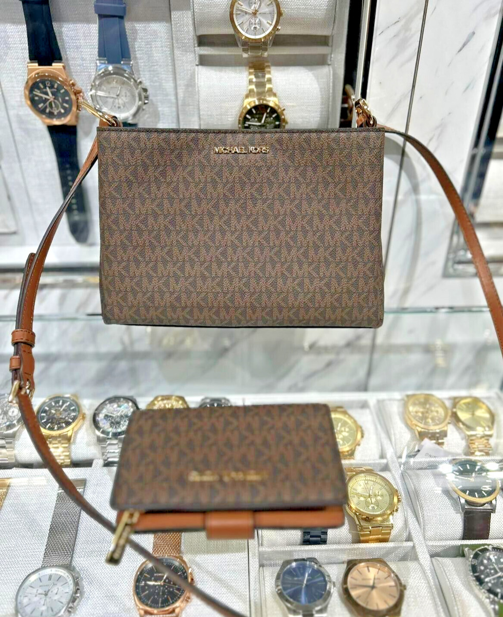 Michael Kors Trisha MD Triple Compartment Crossbody Bag + Bifold