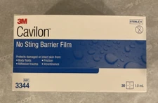3M 3344, Cavilon, No Sting Barrier Film Wipes 1 ml - 30/BX, Exp. 2027 or 2028