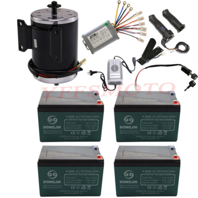 48V 1000W Brush Motor Battery Pedal for Go Kart Quad Trike Drift E-bike ATV Golf