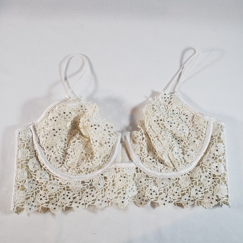 Victoria's Secret For Love and Lemons Twinkle Rose Bustier Grande Encaje Blanco - Imagen 4 de 9