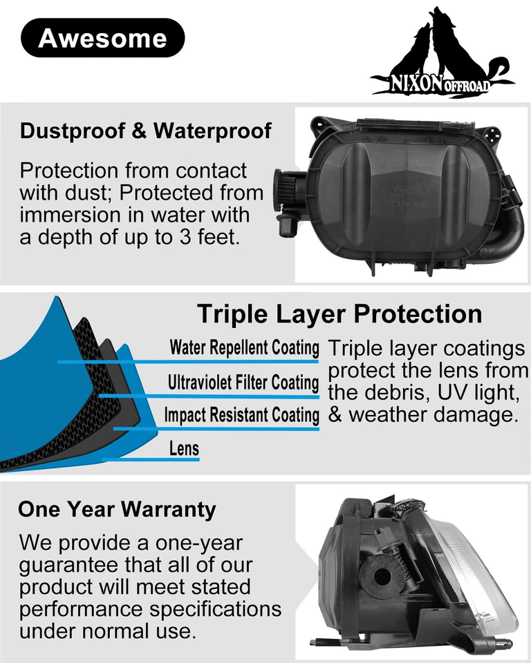 Fog Lights For 1996-1999 Mercedes Benz W210 E300 E320 E420 Driving Bumper Lamps - Image 3 of 4