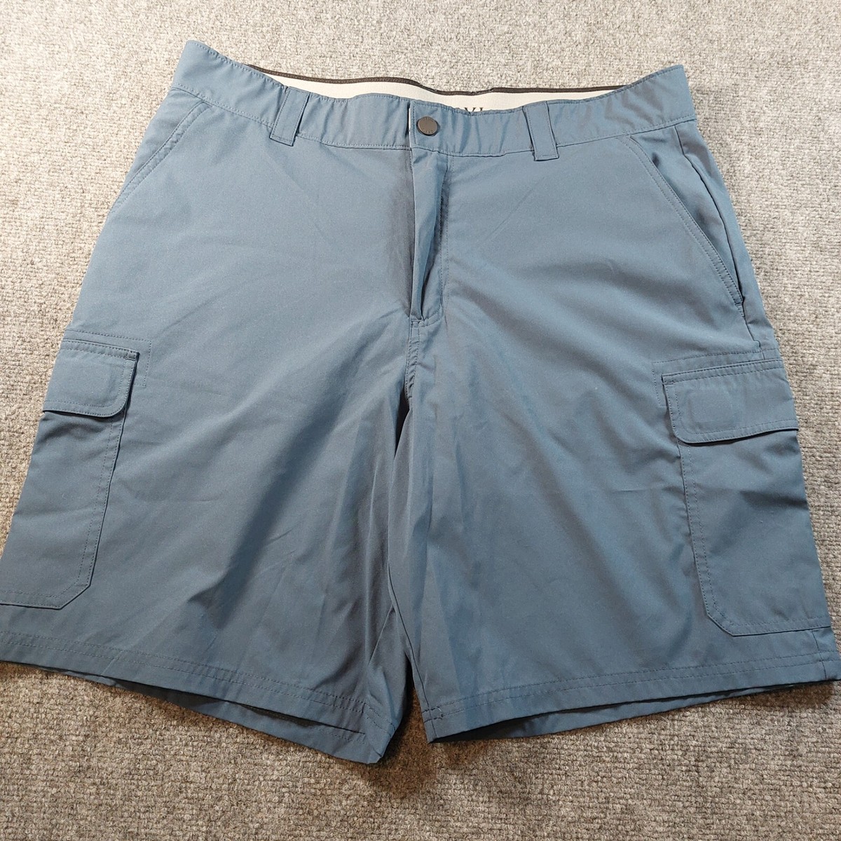 Orvis Cargo Shorts Men's 36 Blue Stretch Waist Performance Hiking Outdoor