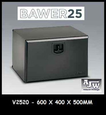 BAWER V2520 STEEL TOOLBOX BLACK 600MM STORAGE BOX SIDE LOCKER HGV TRUCK TRAILER