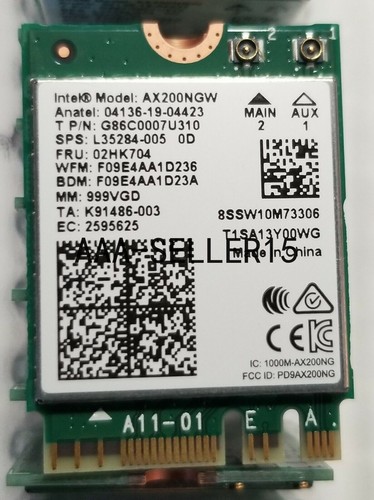 Intel WiFi 6 AX200 AX200NGW M.2 NGFF Wireless WiFi Card Dual Band BT5.2 Adapter