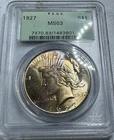 1927  PEACE US Mint Silver Dollar,   MS63 by PCGS,   OGH Toner,   SUPERB coin!!!